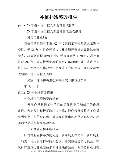 补植补造整改报告