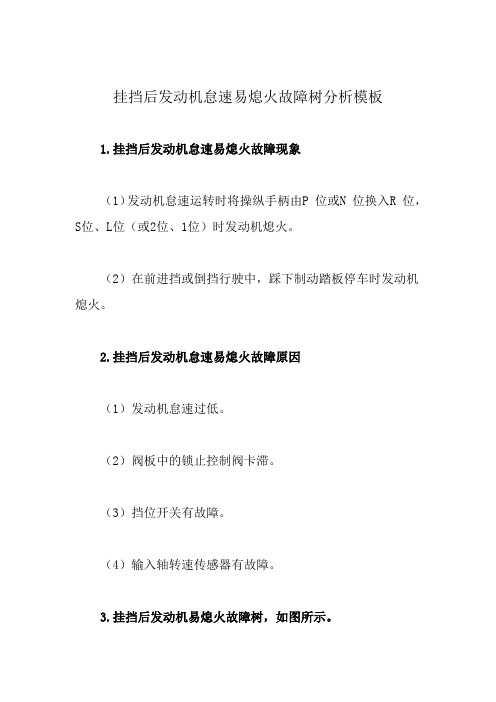 挂挡后发动机怠速易熄火故障树分析模板