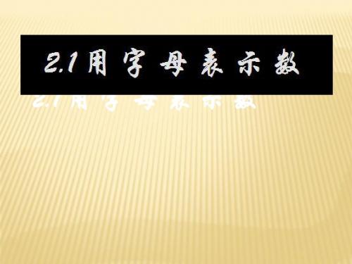 沪科版七年级-用字母表示数(第一讲)