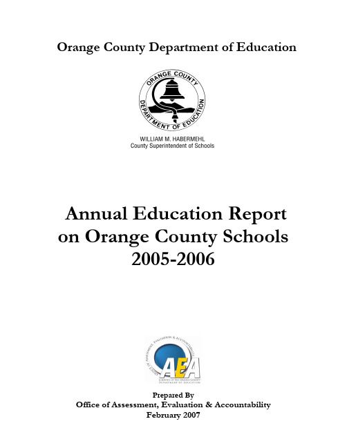 Annual Education Report on Orange County Schools