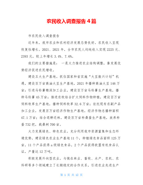 农民收入调查报告4篇