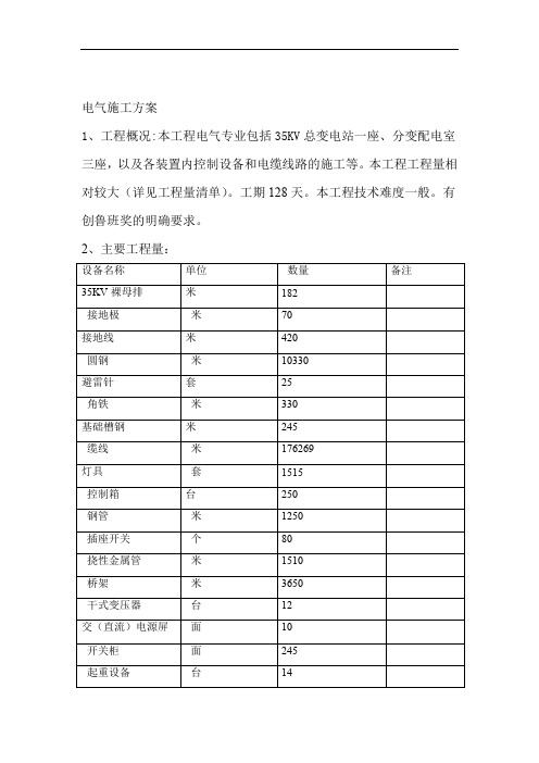 某污水处理厂电气施工方案