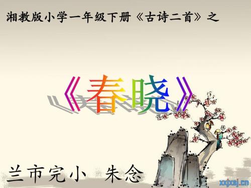 《春晓》说课课件