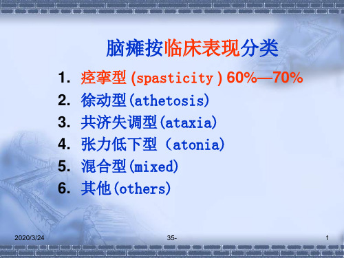 小儿脑瘫痉挛型的康复训练52页