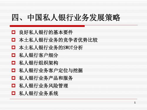 中国私人银行发展策略