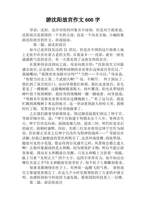 游沈阳故宫作文600字