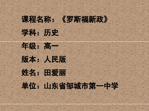 高中历史必修二《专题六罗斯福新政与当代资本主义二罗斯福新政》927人民版PPT课件