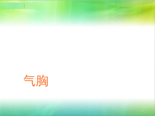 气胸的急救及护理PPT课件