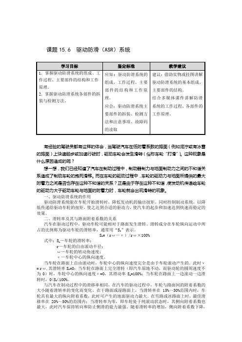 汽车驱动防滑(ASR)系统