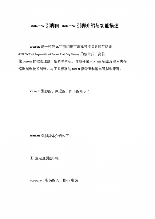 stc89c52rc引脚图 stc89c52rc引脚介绍与功能描述