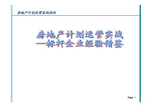 2020年最新标杆房企计划运营实战经验借鉴(147页)