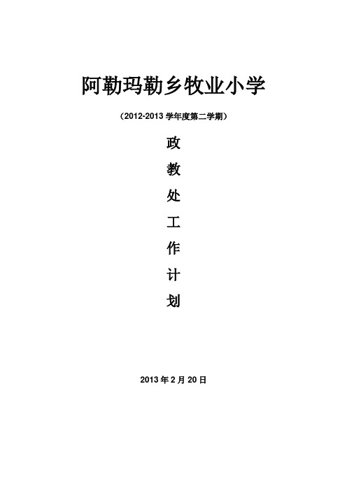 (2012-2013学年度第二学政教处工作计划,总结
