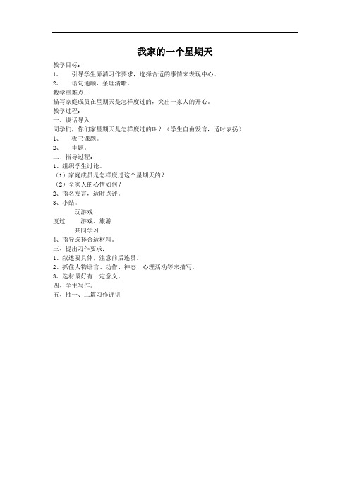 我家的一个星期天教案