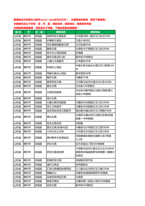 2020新版山东省德州市武城县办公用品工商企业公司商家名录名单联系电话号码地址大全46家