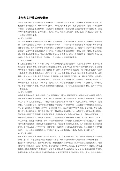 小学作文开放式教学策略