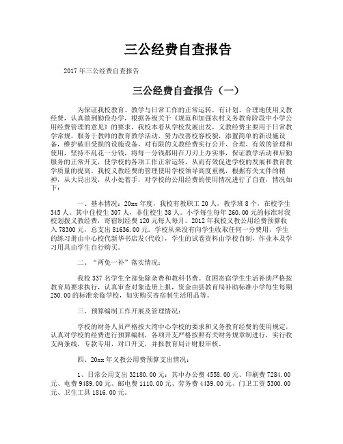 三公经费自查报告