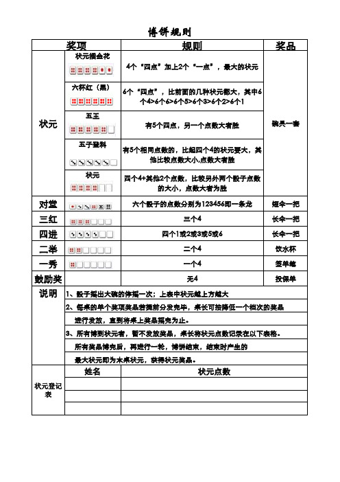 博饼规则