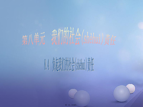 八年级政治下册第八单元我们的社会责任8.4负起我们的社会责任(第2课时)课件粤教版