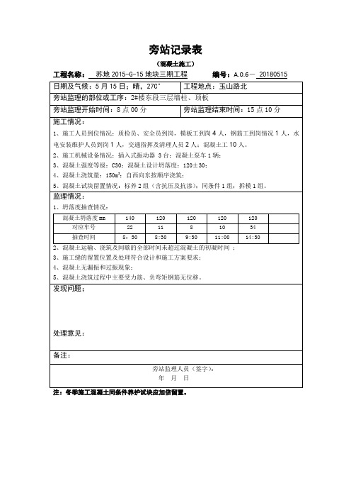 旁站记录表