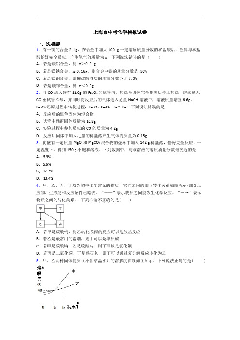 上海市中考化学模拟试卷