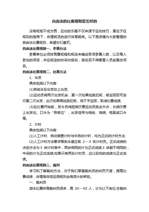 自由泳的比赛规则是怎样的