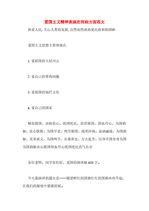 爱国主义精神表现在何些方面范文