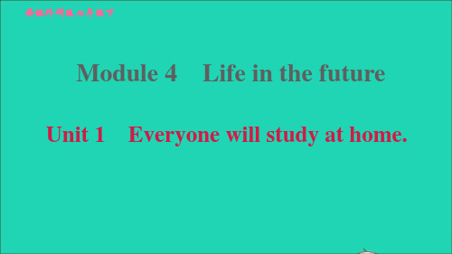 七年级英语下册Module4Unit1Everyonewillstudyathome外研版
