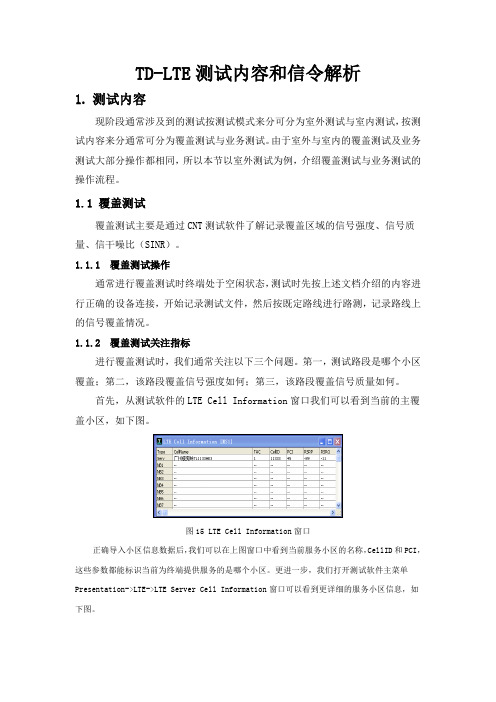 TD-LTE测试内容和信令解析