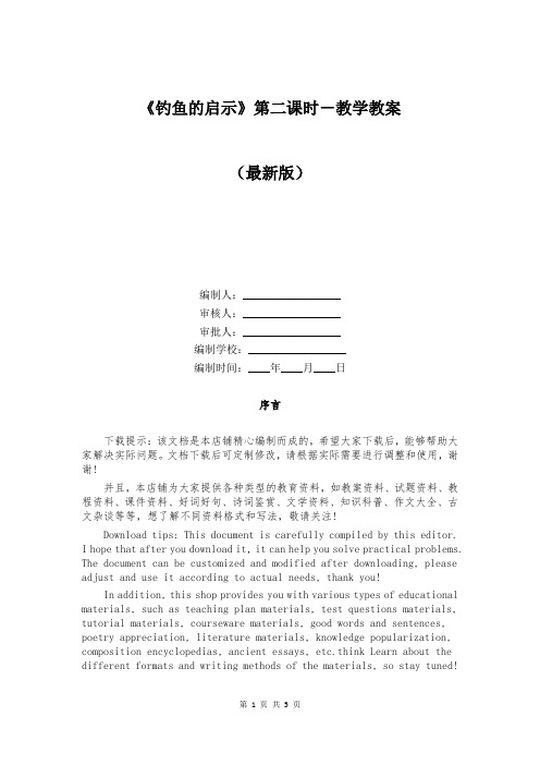 《钓鱼的启示》第二课时-教学教案