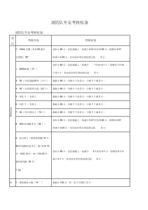 消防队专业考核标准