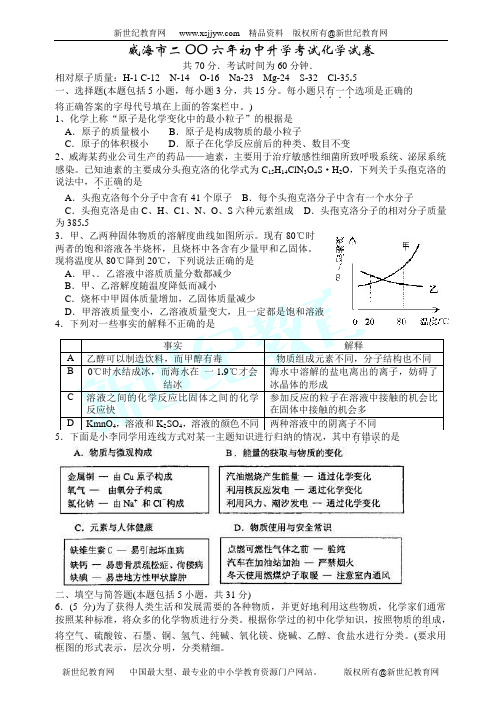 2006年中考化学部分试题103份[下学期]-23