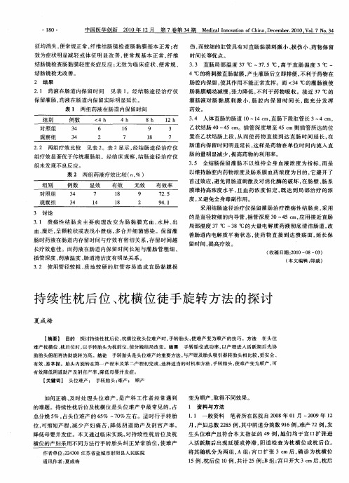 持续性枕后位、枕横位徒手旋转方法的探讨