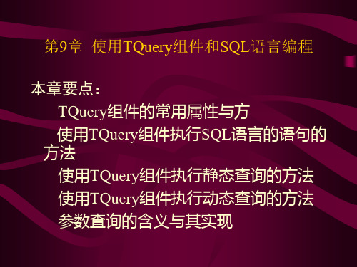 Delphi数据库编程-第9章__使用TQuery组件和SQL