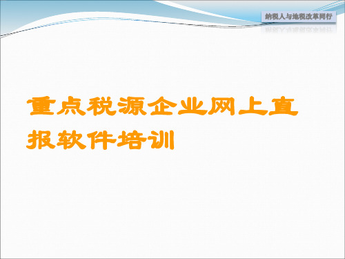 重点税源企业网上直报软件培训
