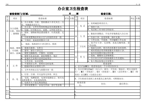 04-办公室卫生检查表范本