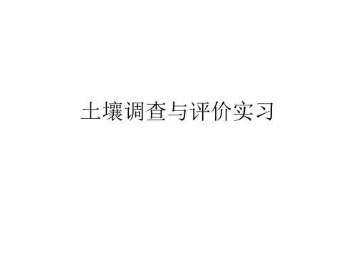 土壤资源调查与制图：土壤调查与评价实习