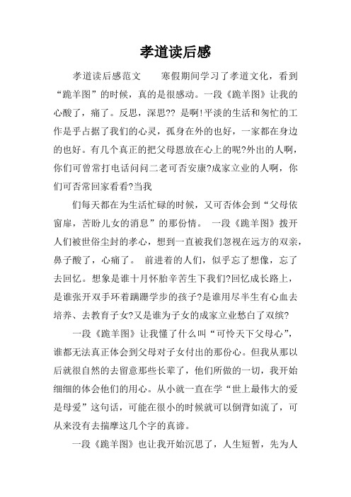 孝道读后感