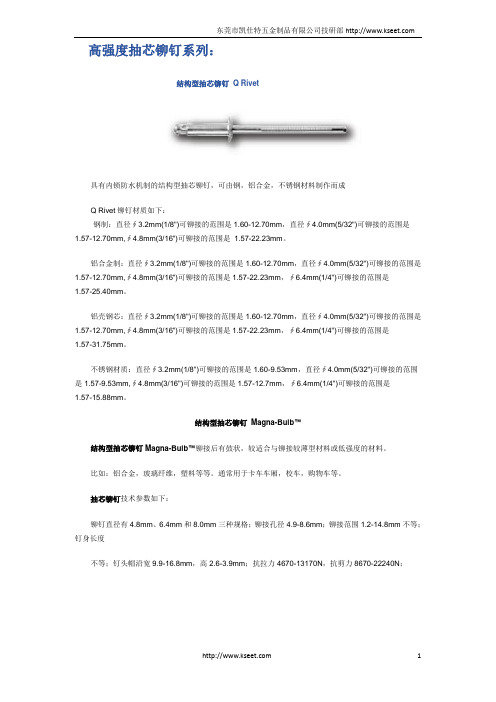 高强度抽芯铆钉系列