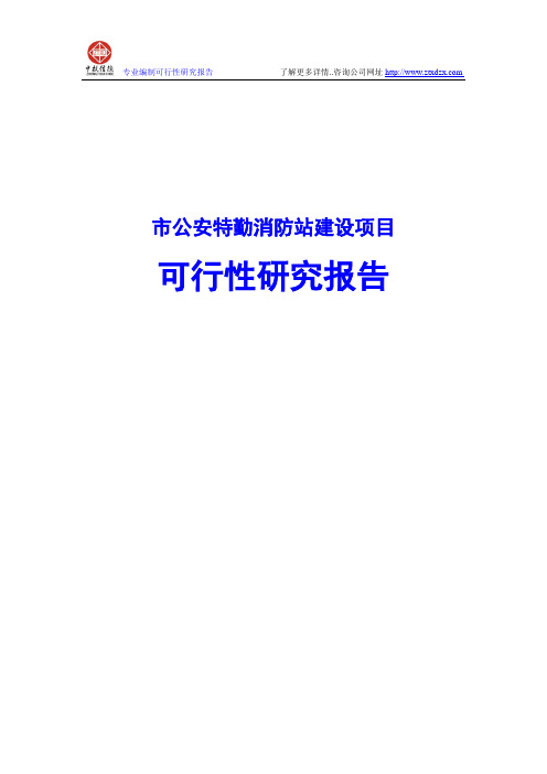 市公安特勤消防站建设项目可行性研究报告