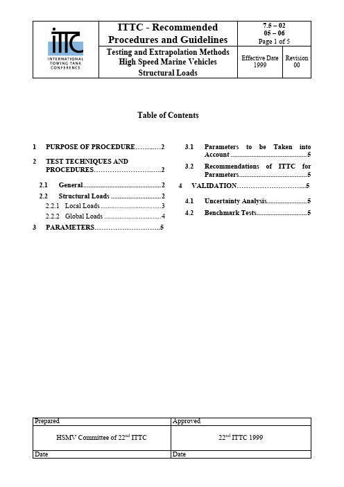 ITTC - Recommended Procedures and Guidelines