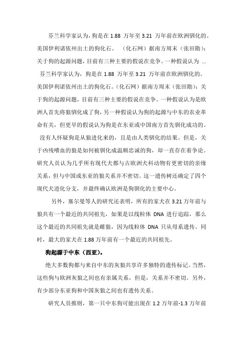 狗的起源