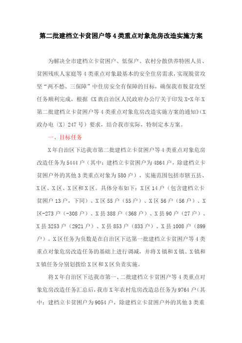 第二批建档立卡贫困户等4类重点对象危房改造实施方案(最新)