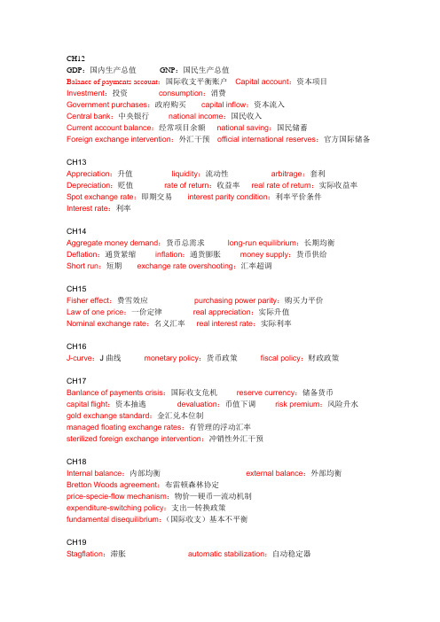 国际经济英文名词