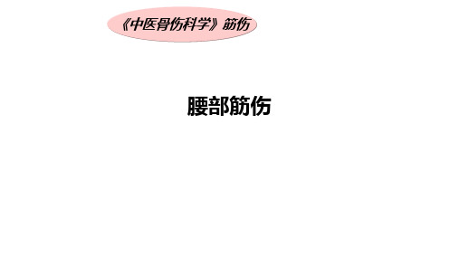 腰部筋伤ppt课件