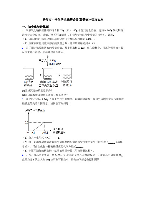 岳阳市中考化学计算题试卷(带答案)-百度文库