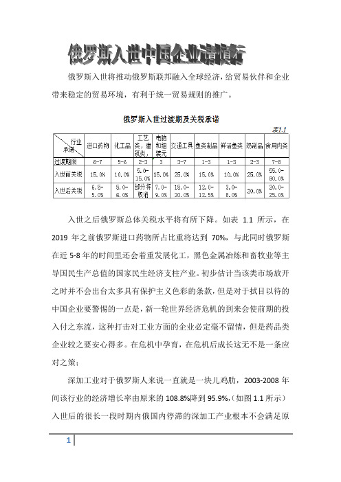 俄罗斯入世中国企业请慎行