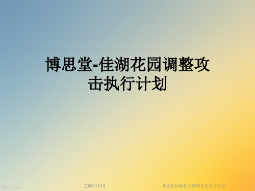 博思堂佳湖花园调整攻击执行计划
