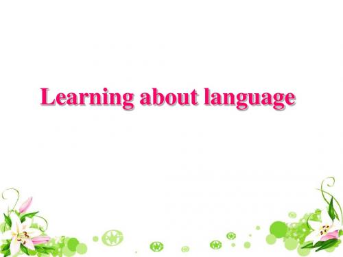 英语课标人教实验版高一Module 1 Unit 3 Learning about language