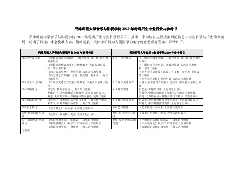 天津师范大学音乐与影视学院2019年与2018年考研参考书对比-已转档