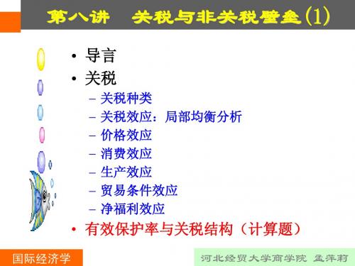 第八讲：(1)关税